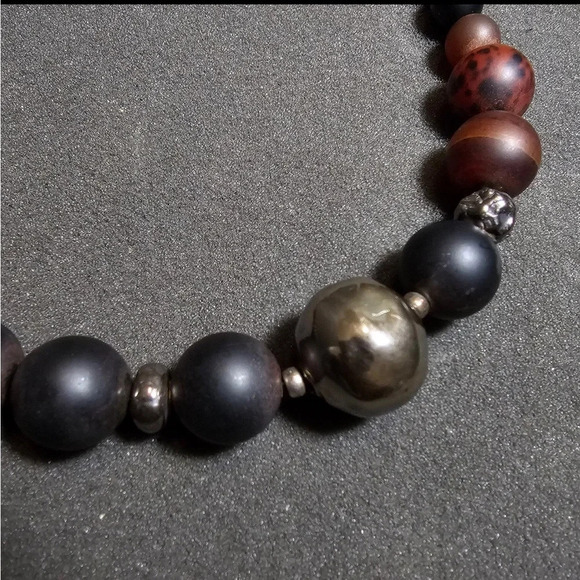 SILPADA AGATE CHALCEDONY NECKLACE ELECTROFORMED STERLING SILVER RETIRED - Picture 2 of 9